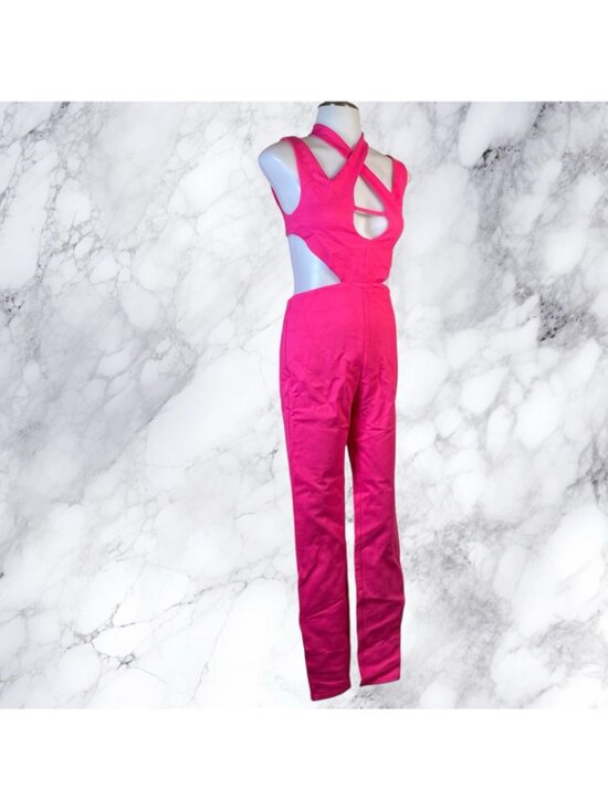 Superdown Luna Cut Out Jumpsuit - Hot Pink - Picture 4 of 11